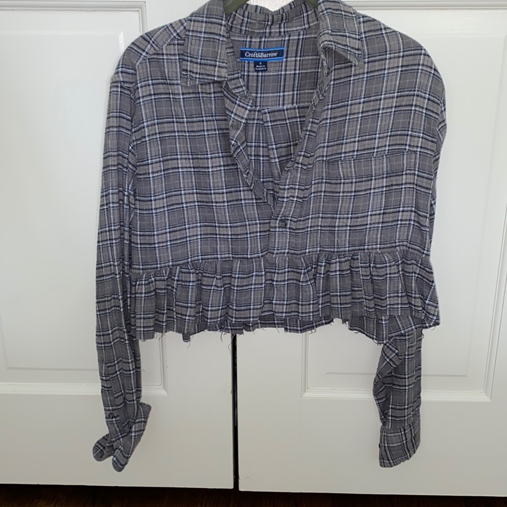 Cropped button up flannel